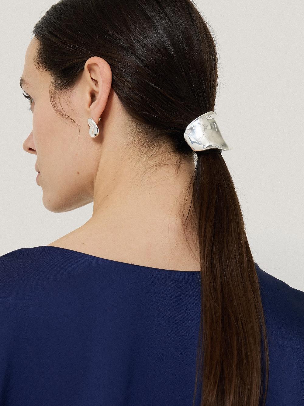 Jigsaw Molten Metal Hair Tie SILVER