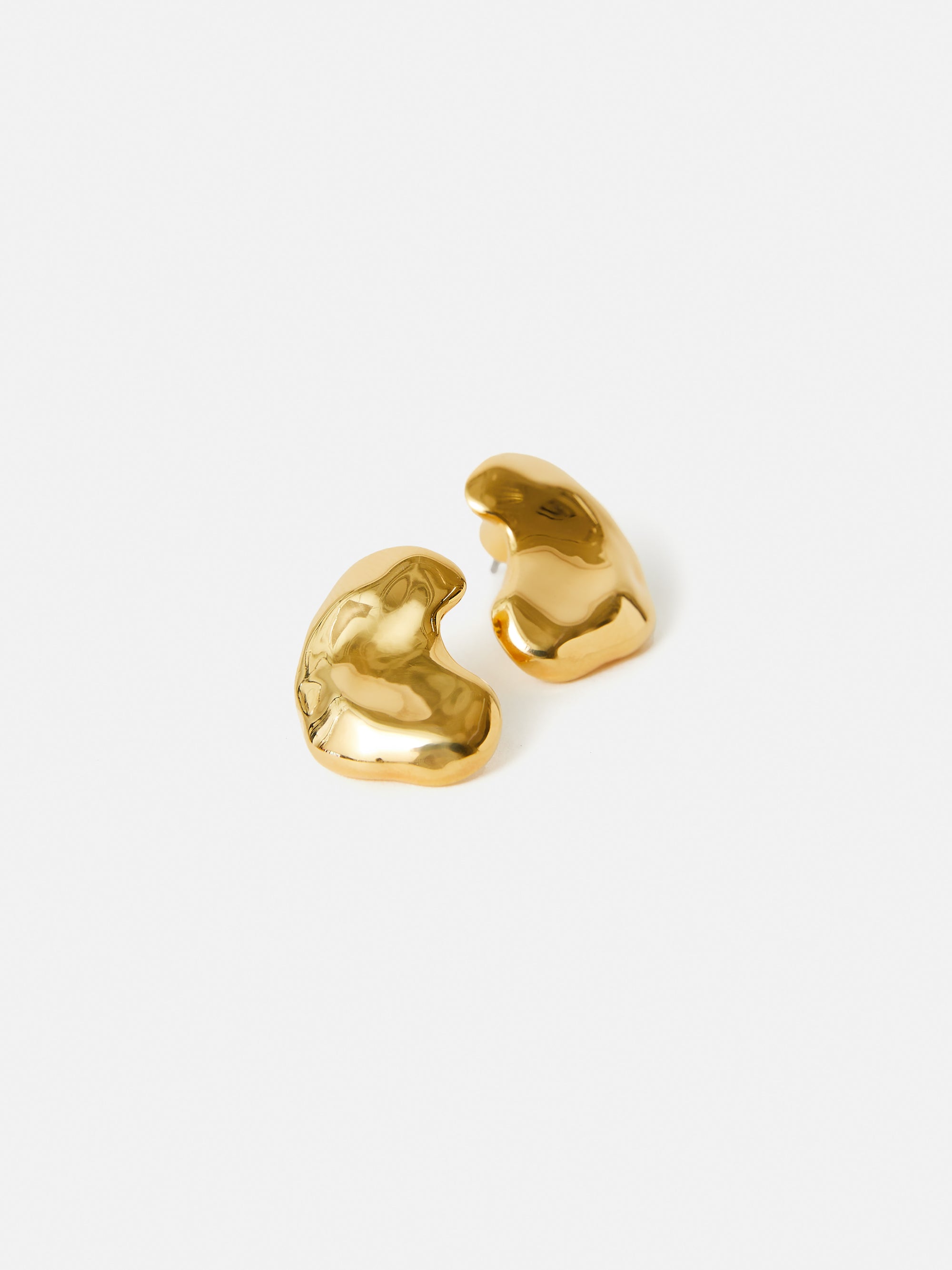 Jigsaw Molten Stud Earring Gold