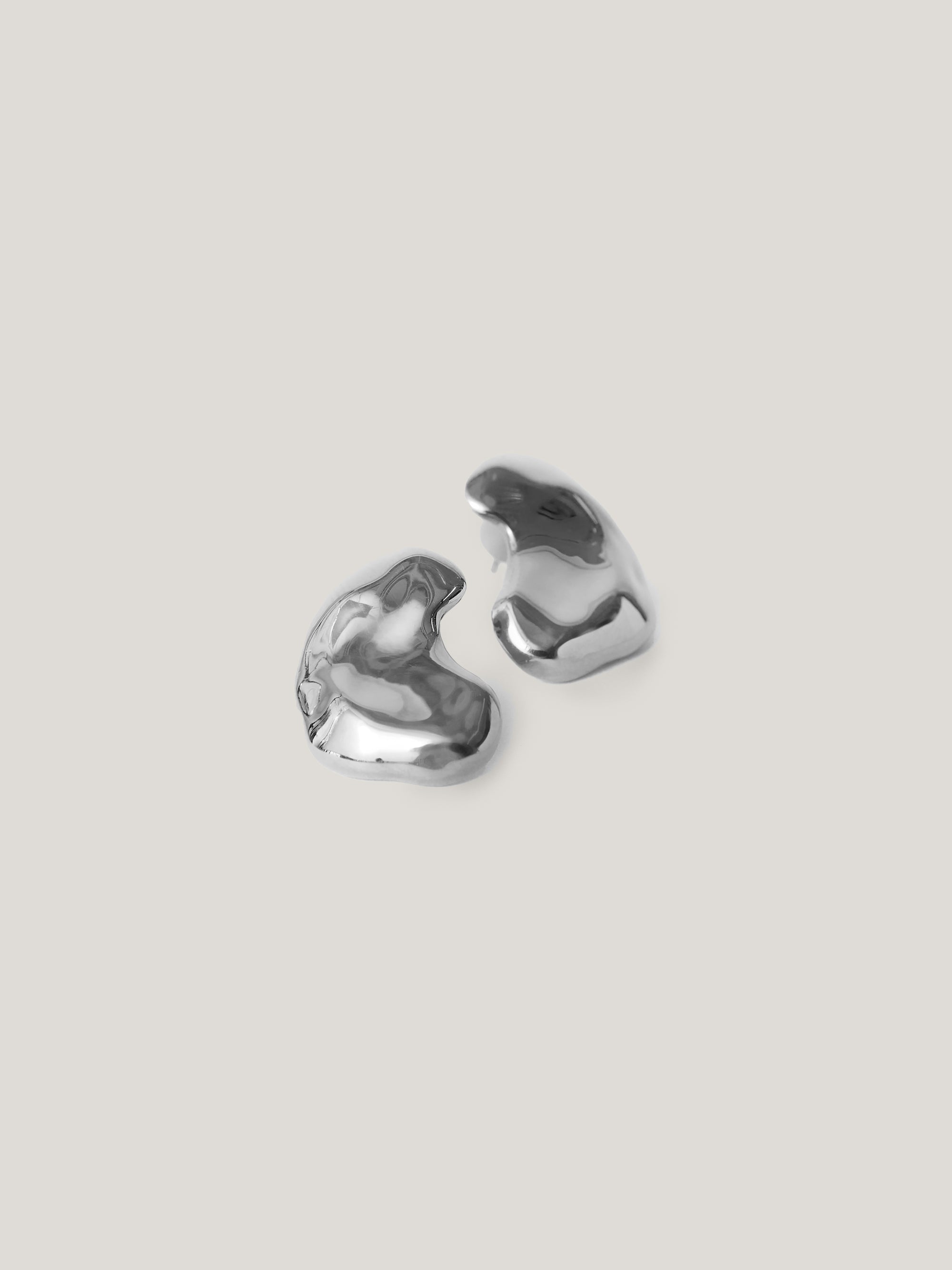 Jigsaw Molten Stud Earring SILVER