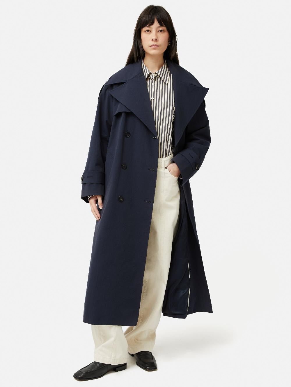 jigsaw Nelson Cotton Trench Coat Blue