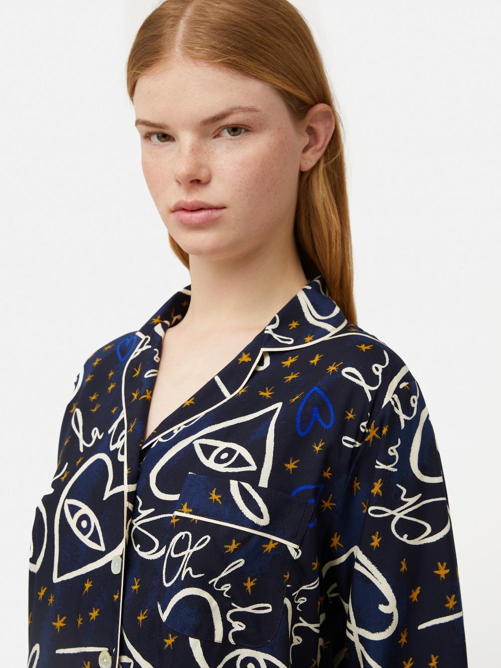 Jigsaw Oh La La Modal Pyjama NAVY