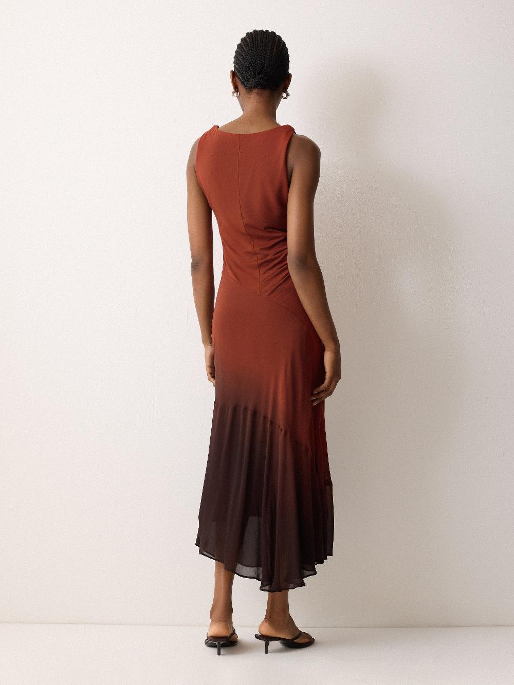 Jigsaw Ombre Dip-Dye Dress Brown
