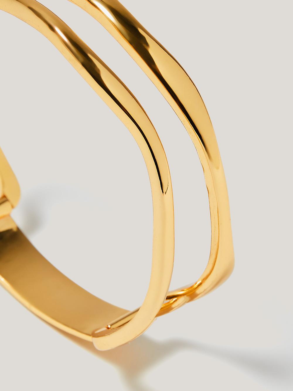 Jigsaw Organic Wave Bangle Gold