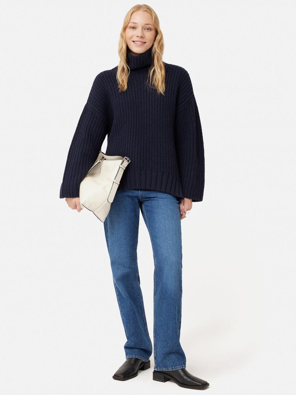 Jigsaw Orkney Oversize Rib Jumper Navy