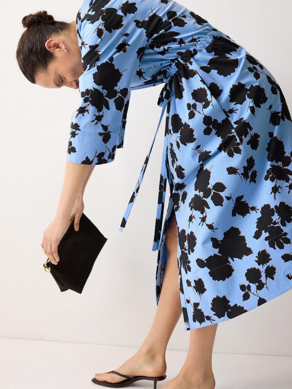 Jigsaw Outline Rose Shirt Dress Blue