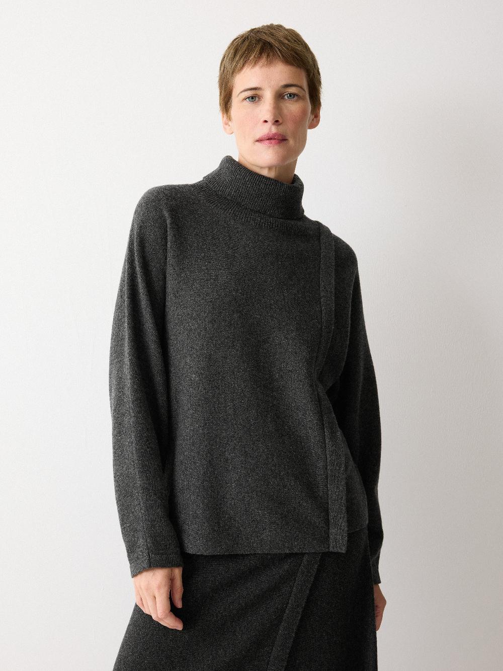 jigsaw Overlap Seam Detail Jumper Charcoal