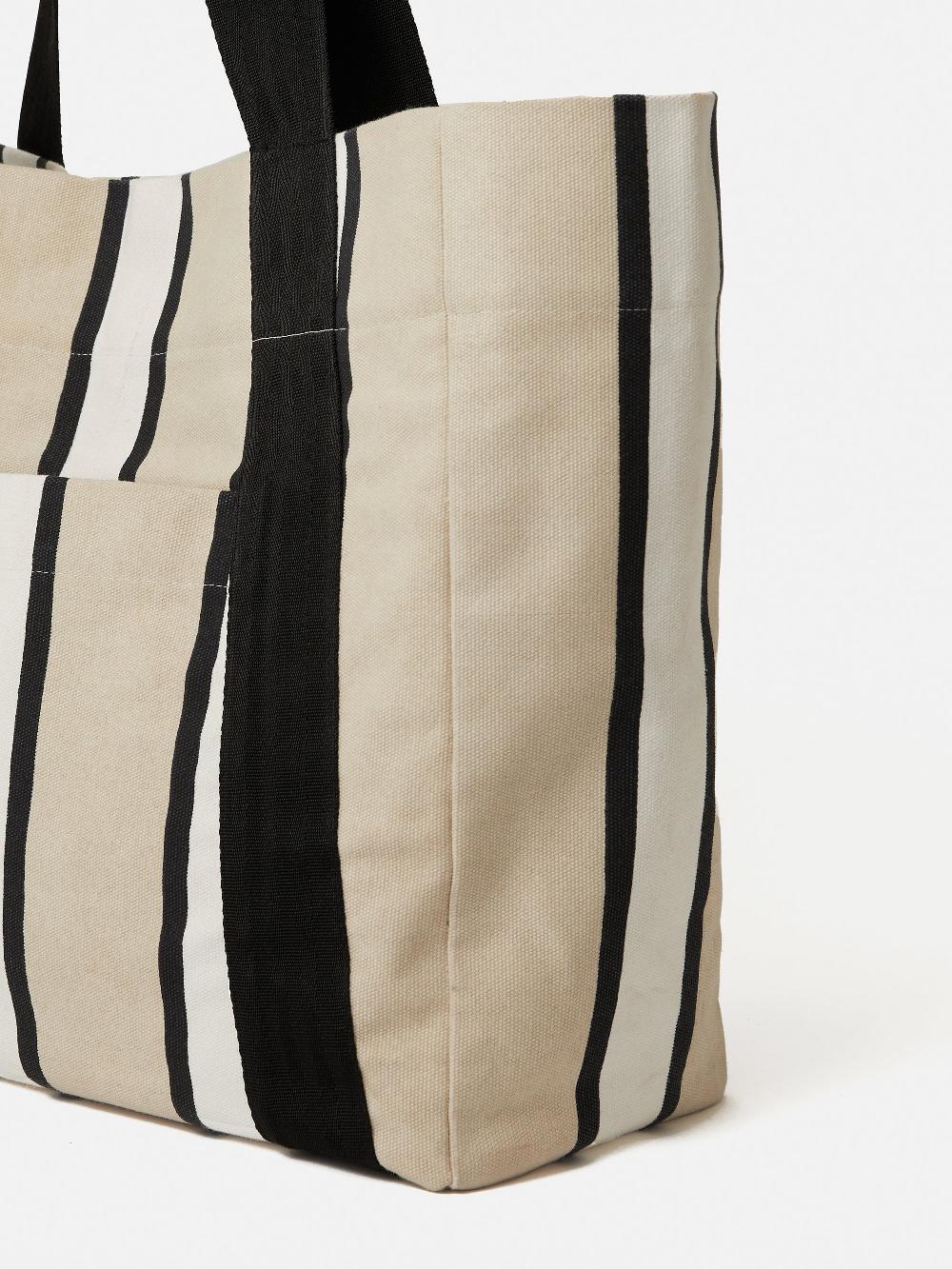 Jigsaw Oversize Striped Canvas Tote Multi