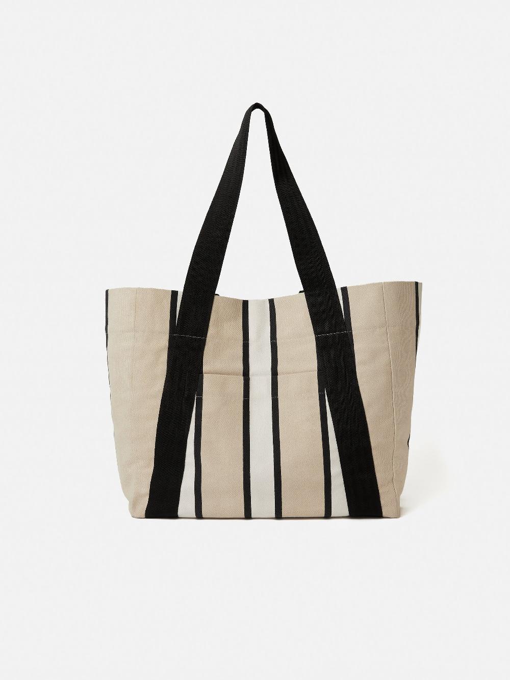 jigsaw Oversize Striped Canvas Tote Multi