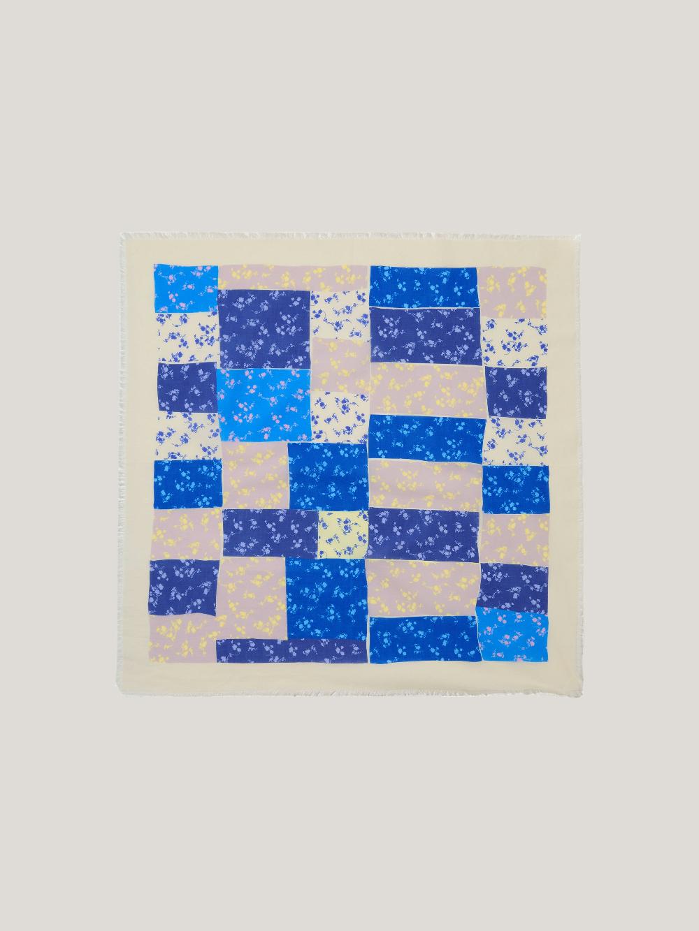 jigsaw Patchwork Bandana Scarf Blue