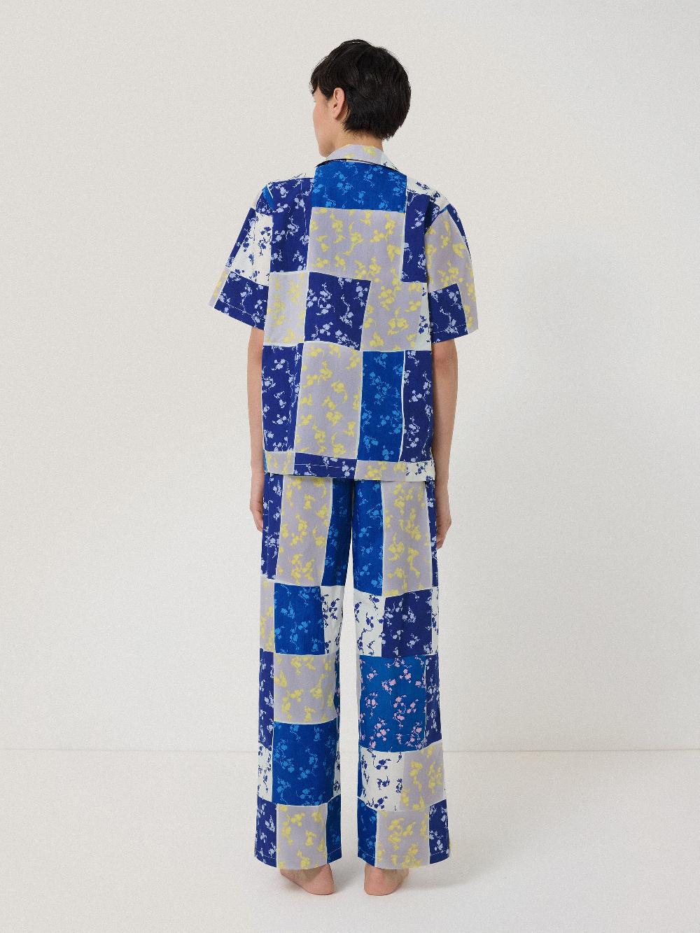 Jigsaw Patchwork Short Sleeve Pyjama BLUE
