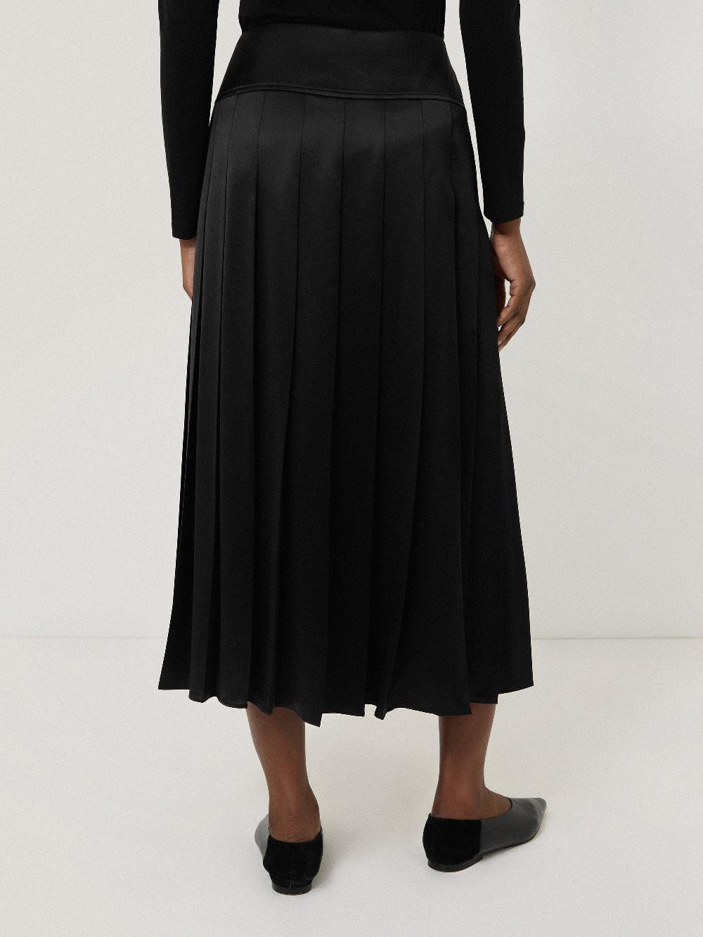 Jigsaw Pleated Midi Skirt Black