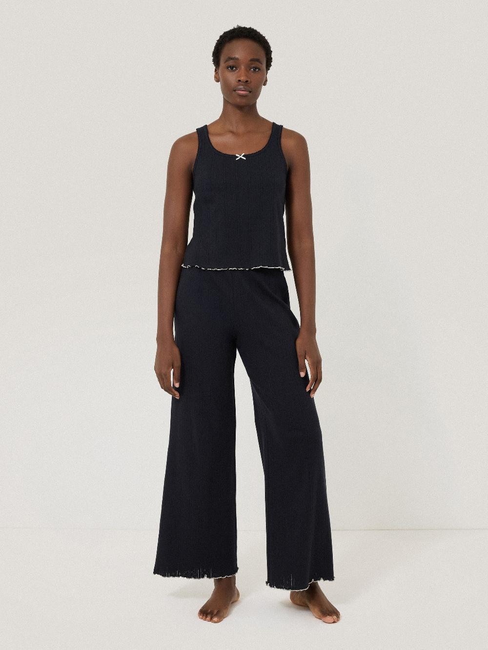 Jigsaw Pointelle Pyjama Trousers NAVY