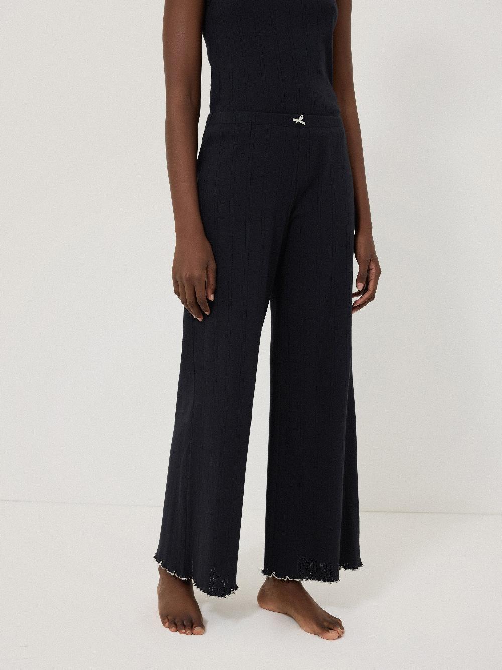 jigsaw Pointelle Pyjama Trousers NAVY