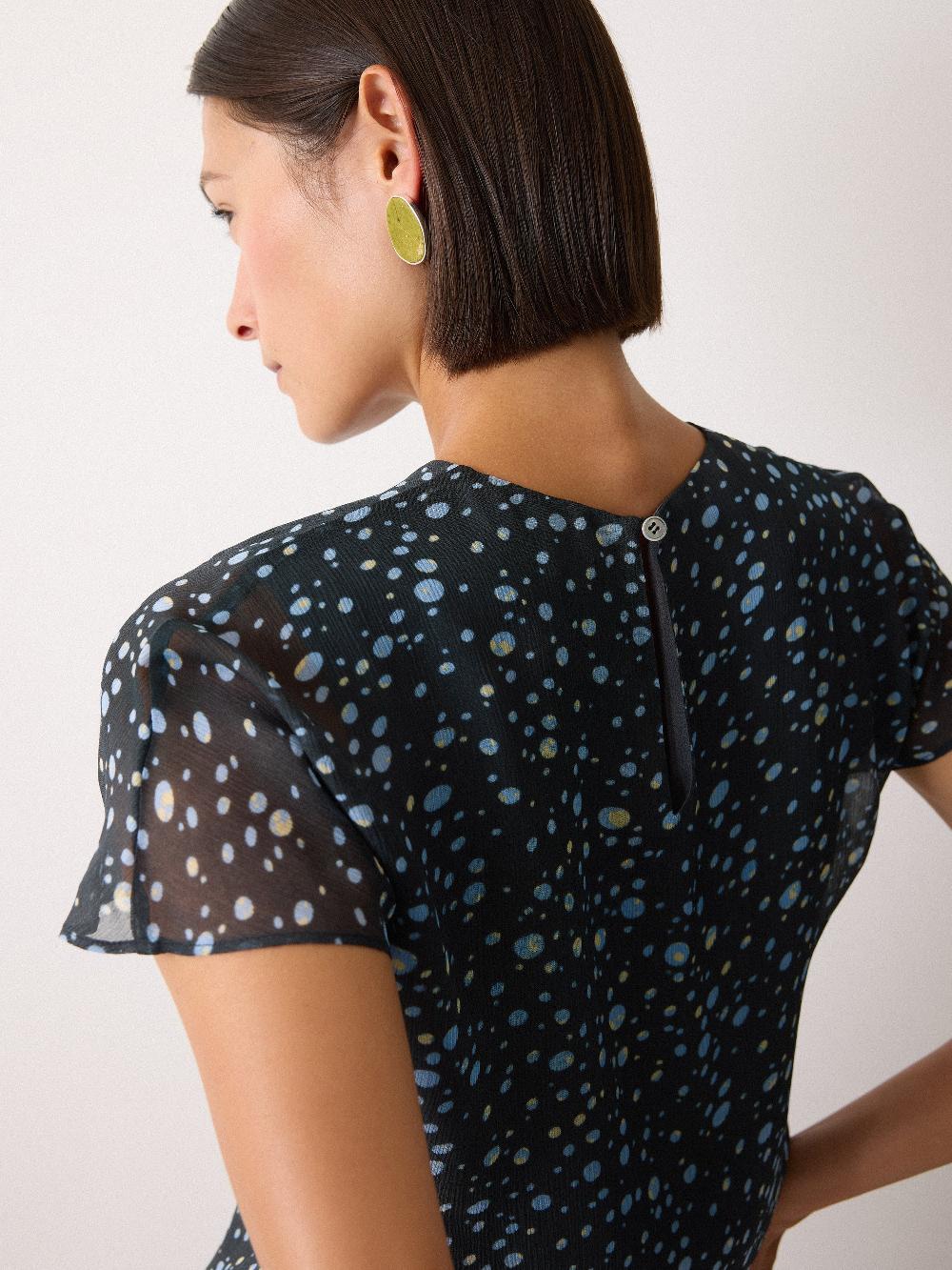 Jigsaw Polka Dot Chiffon Top Grey