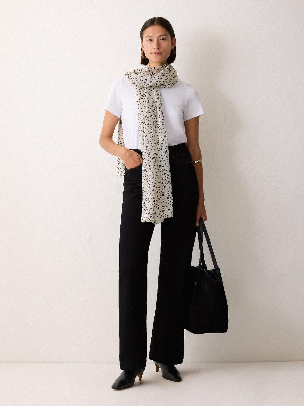jigsaw Polka Dot Silk Scarf Monochrome