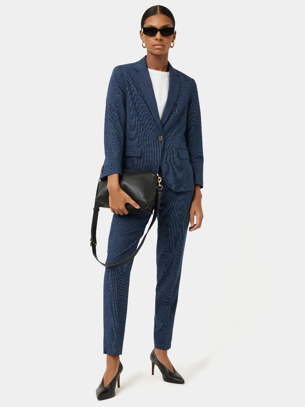 Jigsaw Portofino Brook Check Jacket Navy