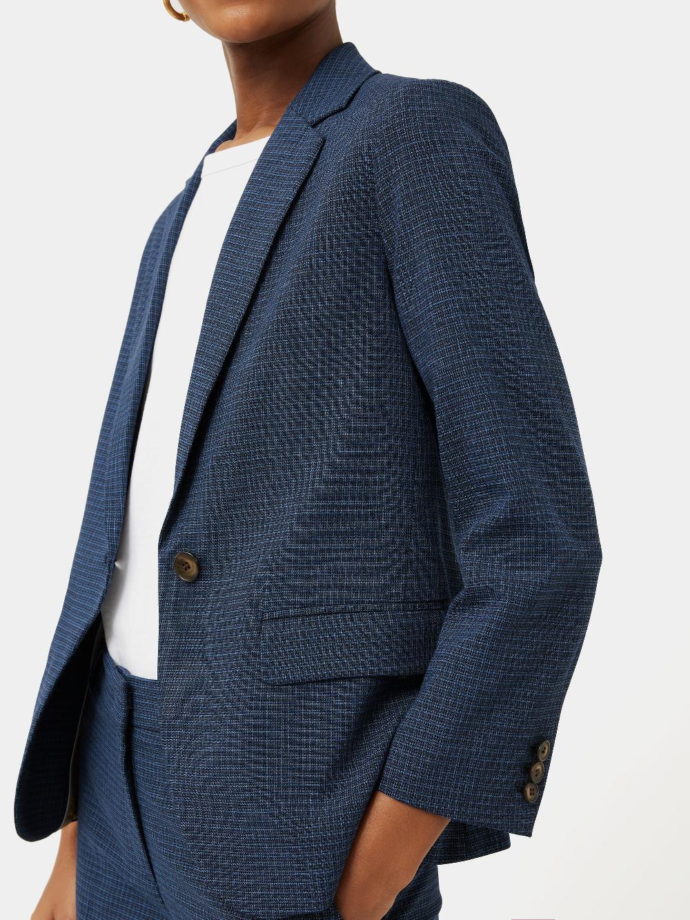 Jigsaw Portofino Brook Check Jacket Navy