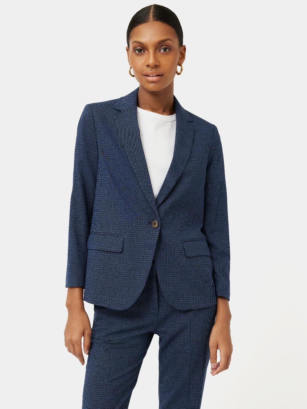 jigsaw Portofino Brook Check Jacket Navy