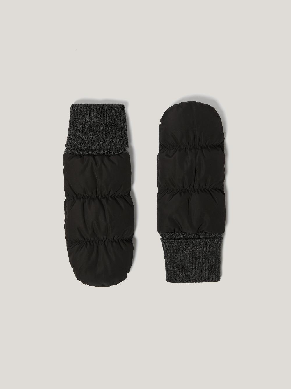 jigsaw Puffer Mittens Black