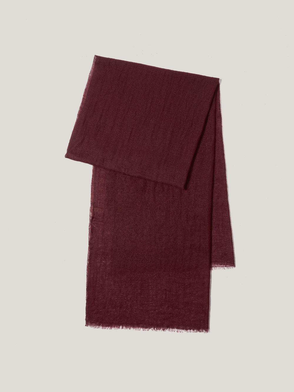 Jigsaw Pure Cashmere Gauze Scarf Burgundy