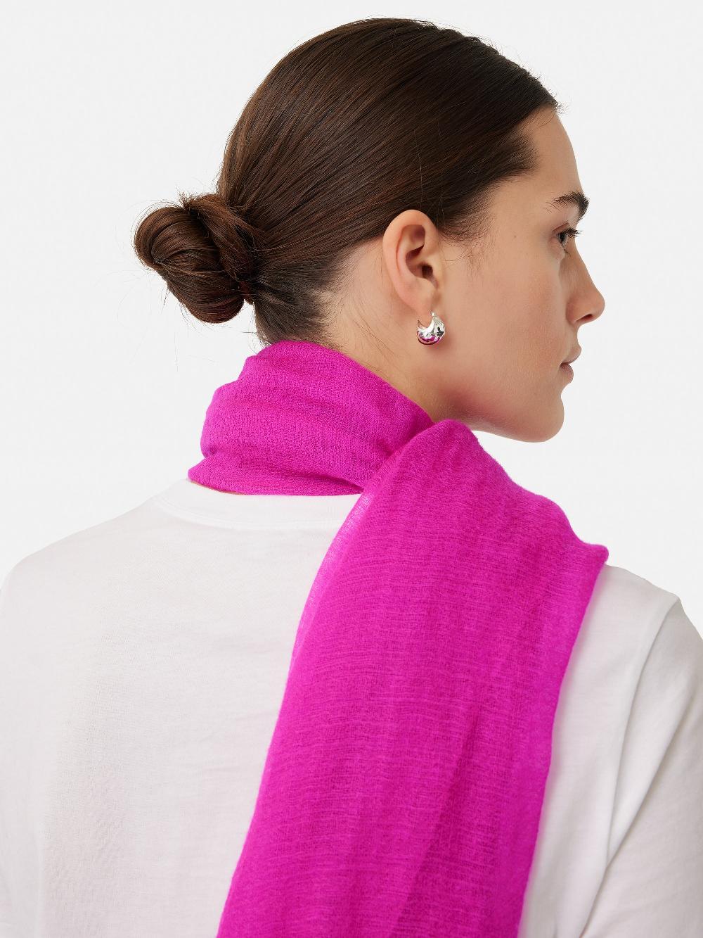 Jigsaw Pure Cashmere Gauze Scarf Pink
