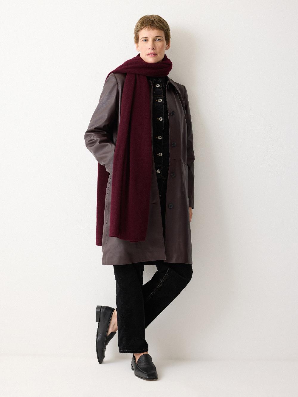 Jigsaw Pure Cashmere Scarf Burgundy