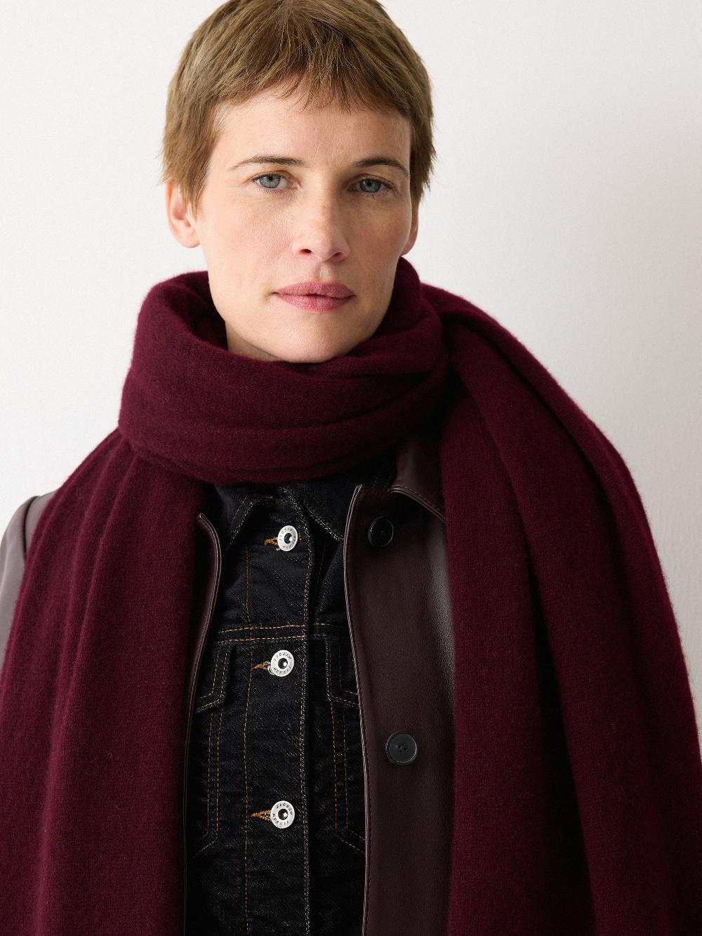 jigsaw Pure Cashmere Scarf Burgundy