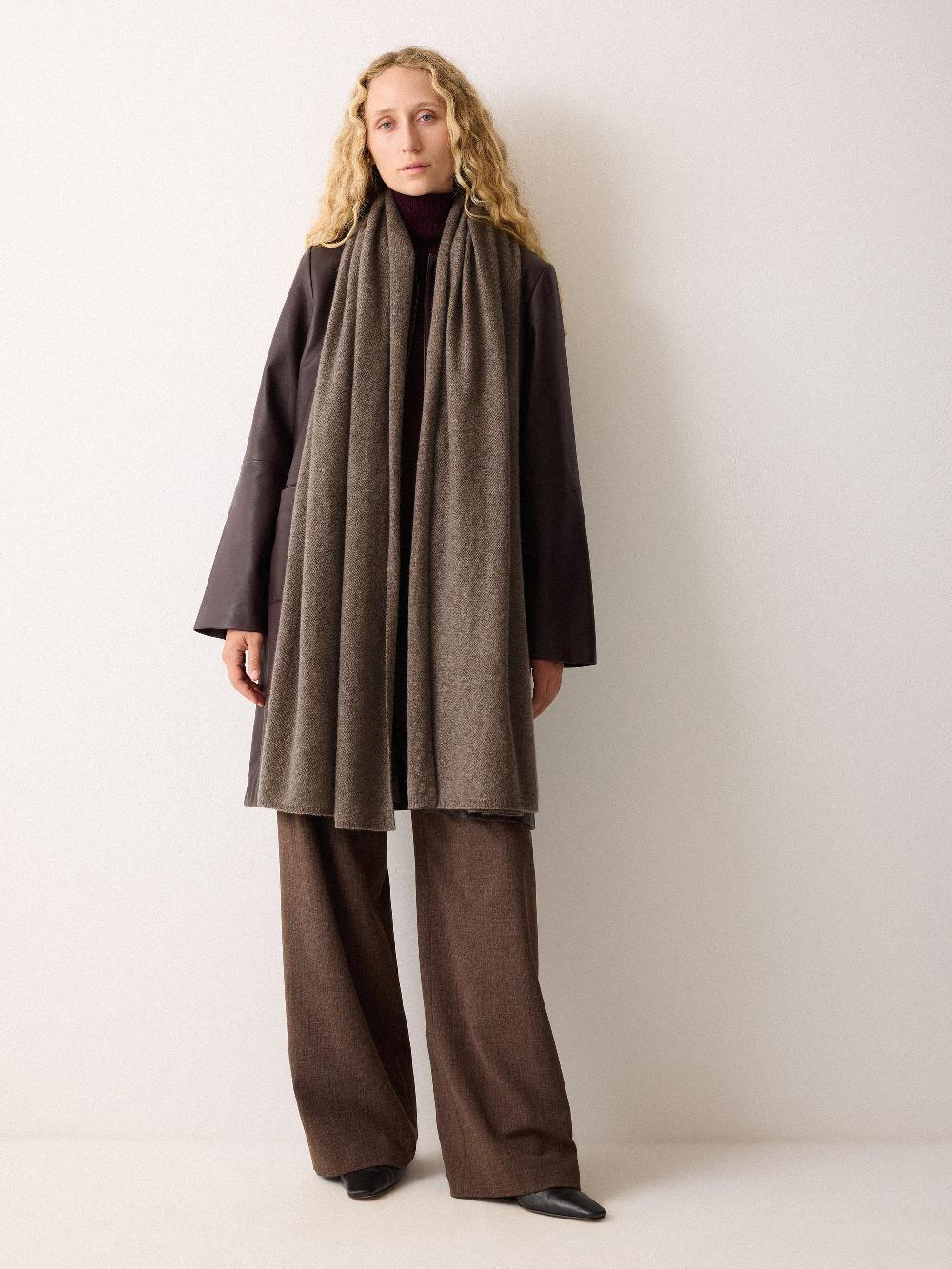 Jigsaw Pure Cashmere Scarf Taupe