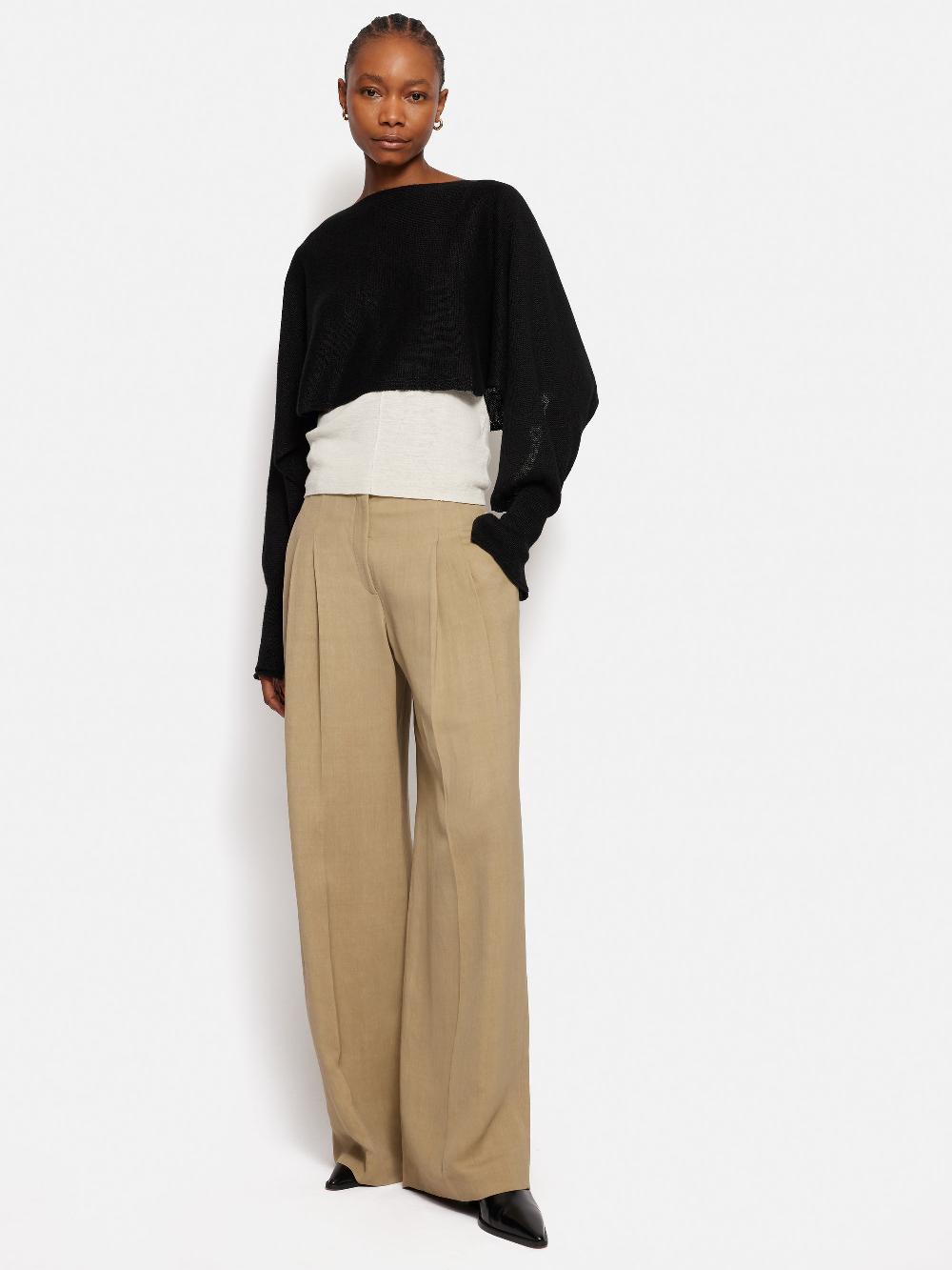 Jigsaw Pure Linen Poncho Sweater Black