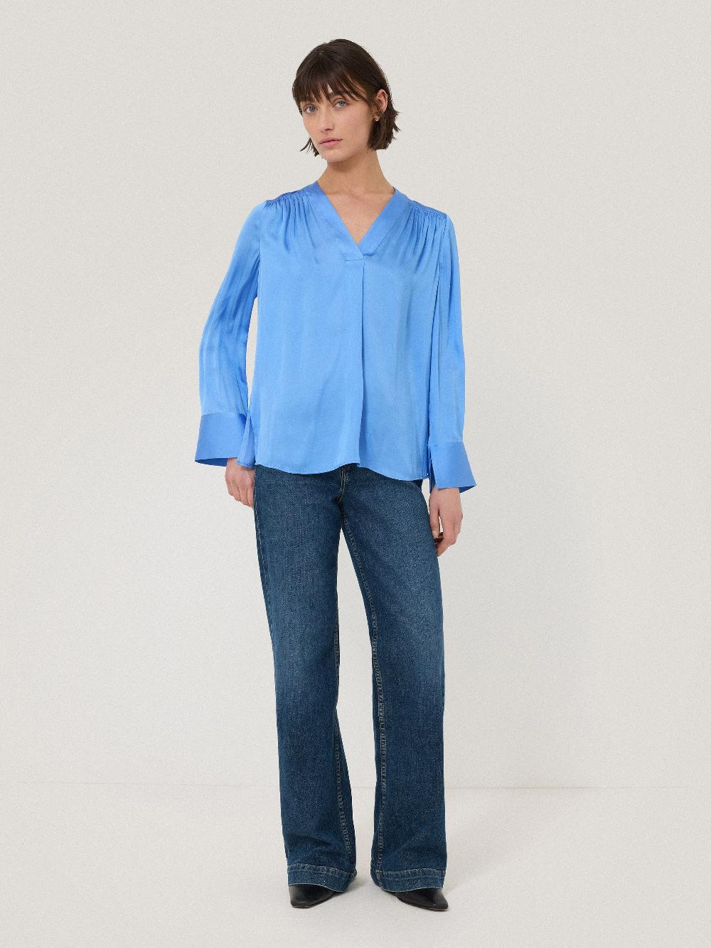 Jigsaw Recycled Satin Tunic Top Blue