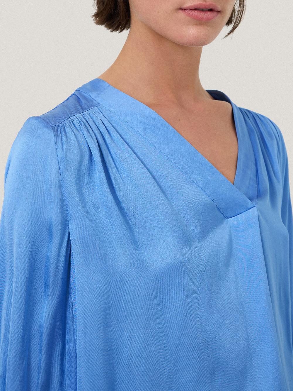 Jigsaw Recycled Satin Tunic Top Blue