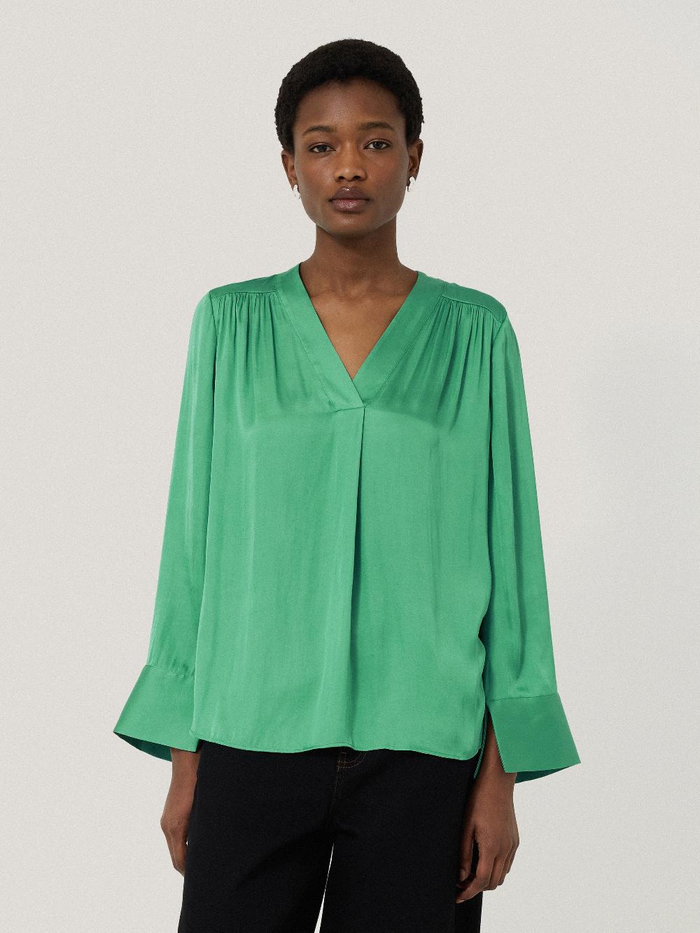 Jigsaw Recycled Satin Tunic Top Green