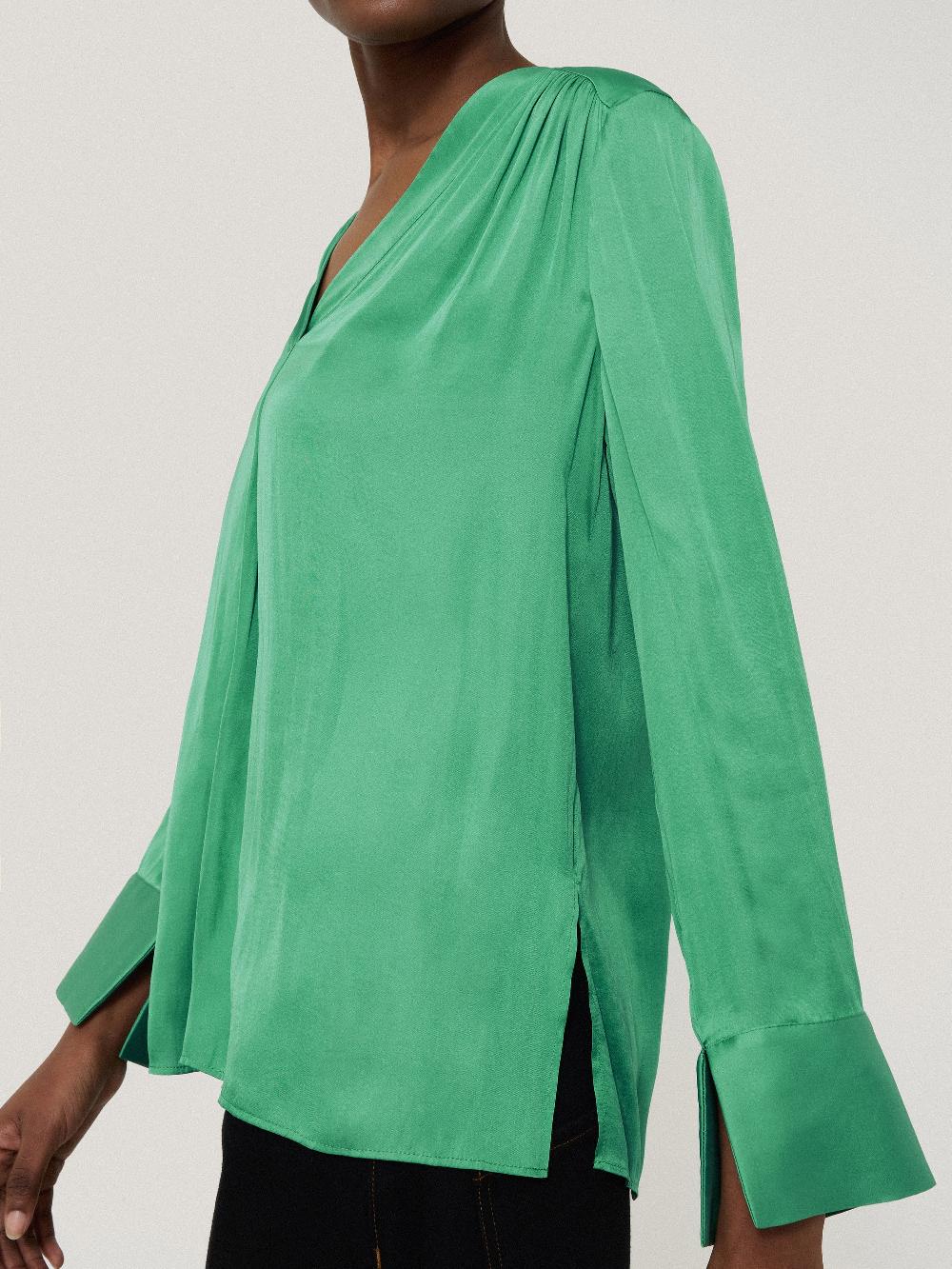 Jigsaw Recycled Satin Tunic Top Green
