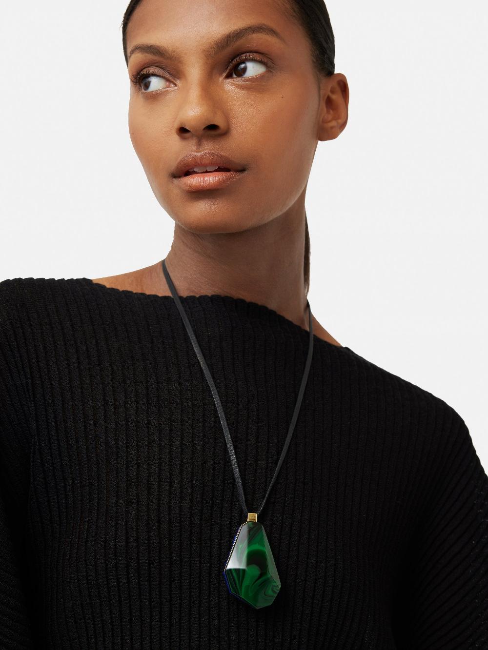 Jigsaw Resin Cord Necklace Multi