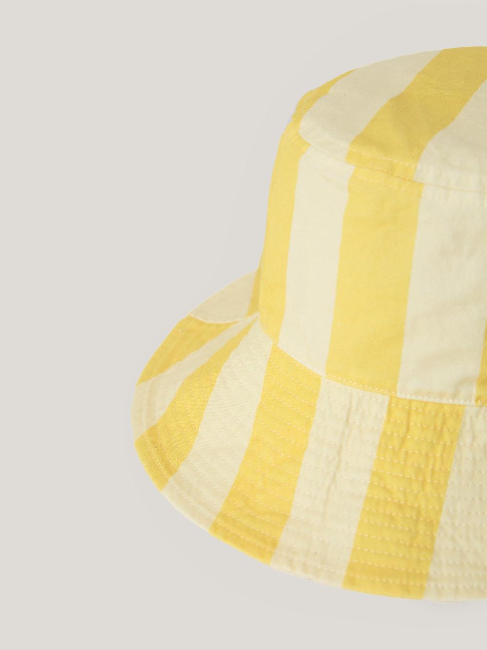 Jigsaw Reversible Cotton Stripe Bucket Hat Yellow