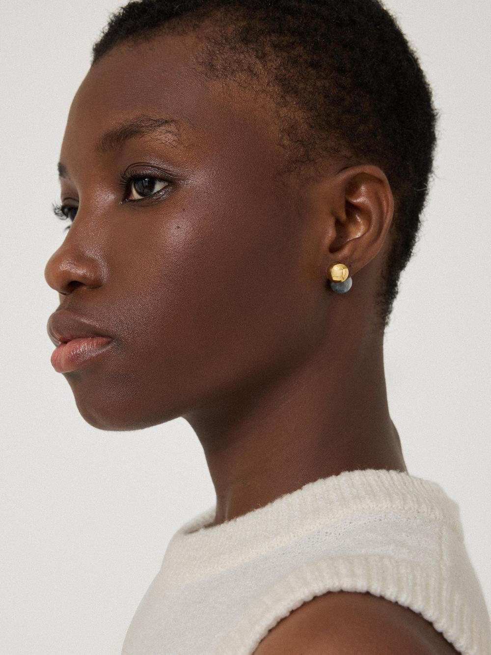 Jigsaw Reversible Stud Earring Gold