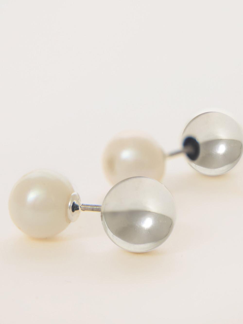 Jigsaw Reversible Stud Earring SILVER