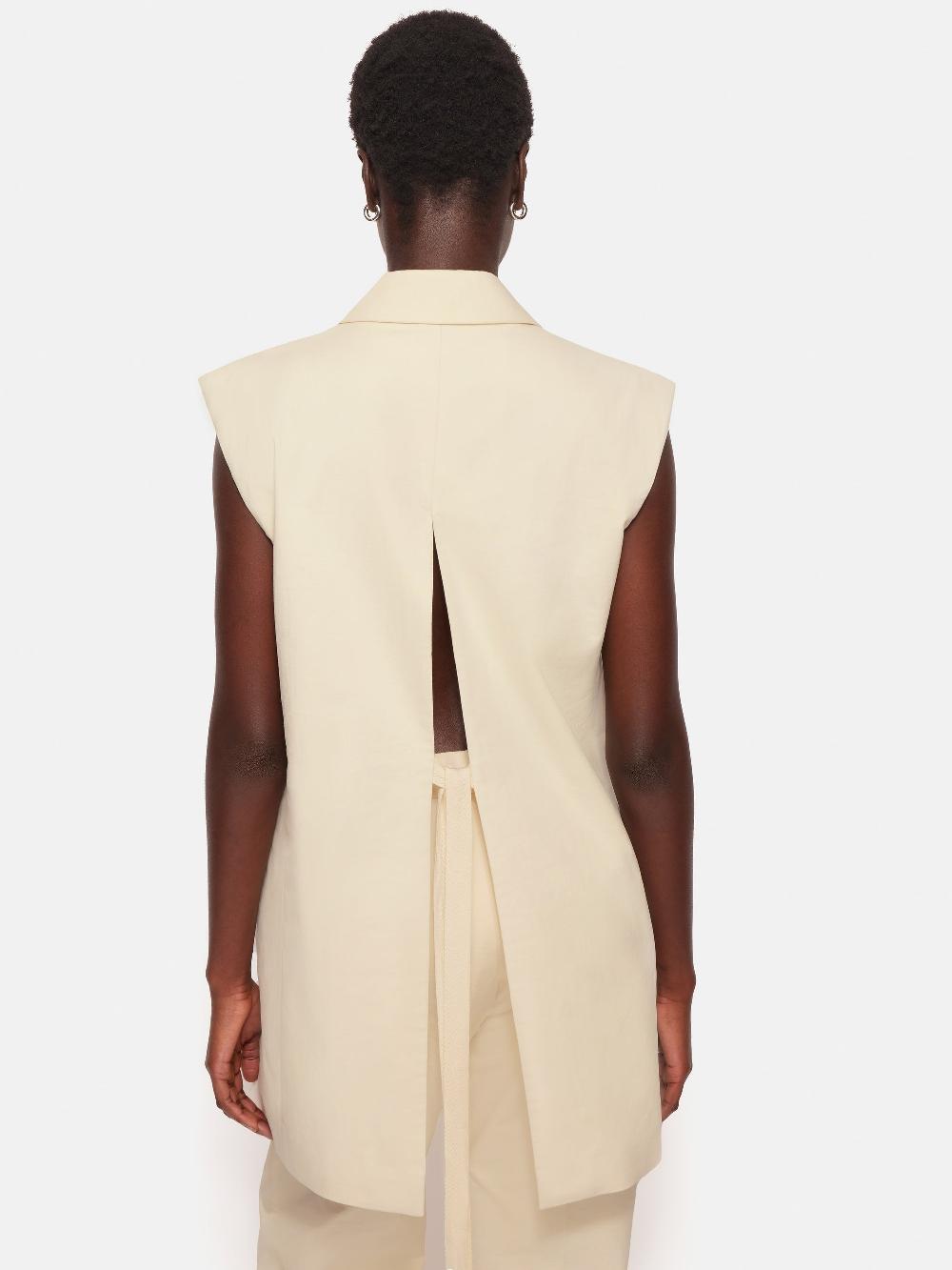 Jigsaw Roksanda Sleeveless Blazer Cream