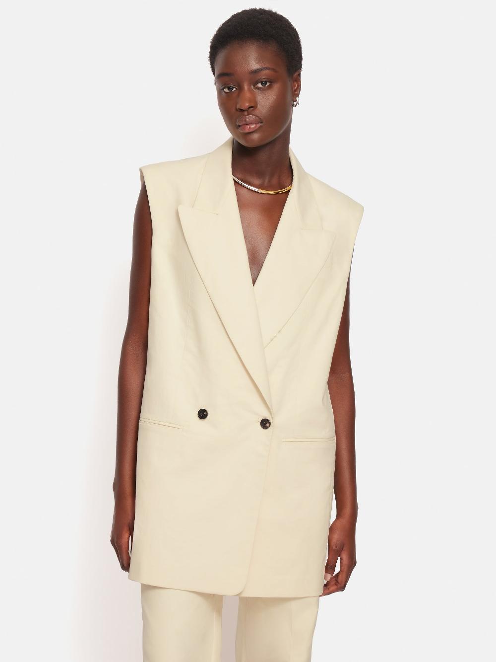 Jigsaw Roksanda Sleeveless Blazer Cream
