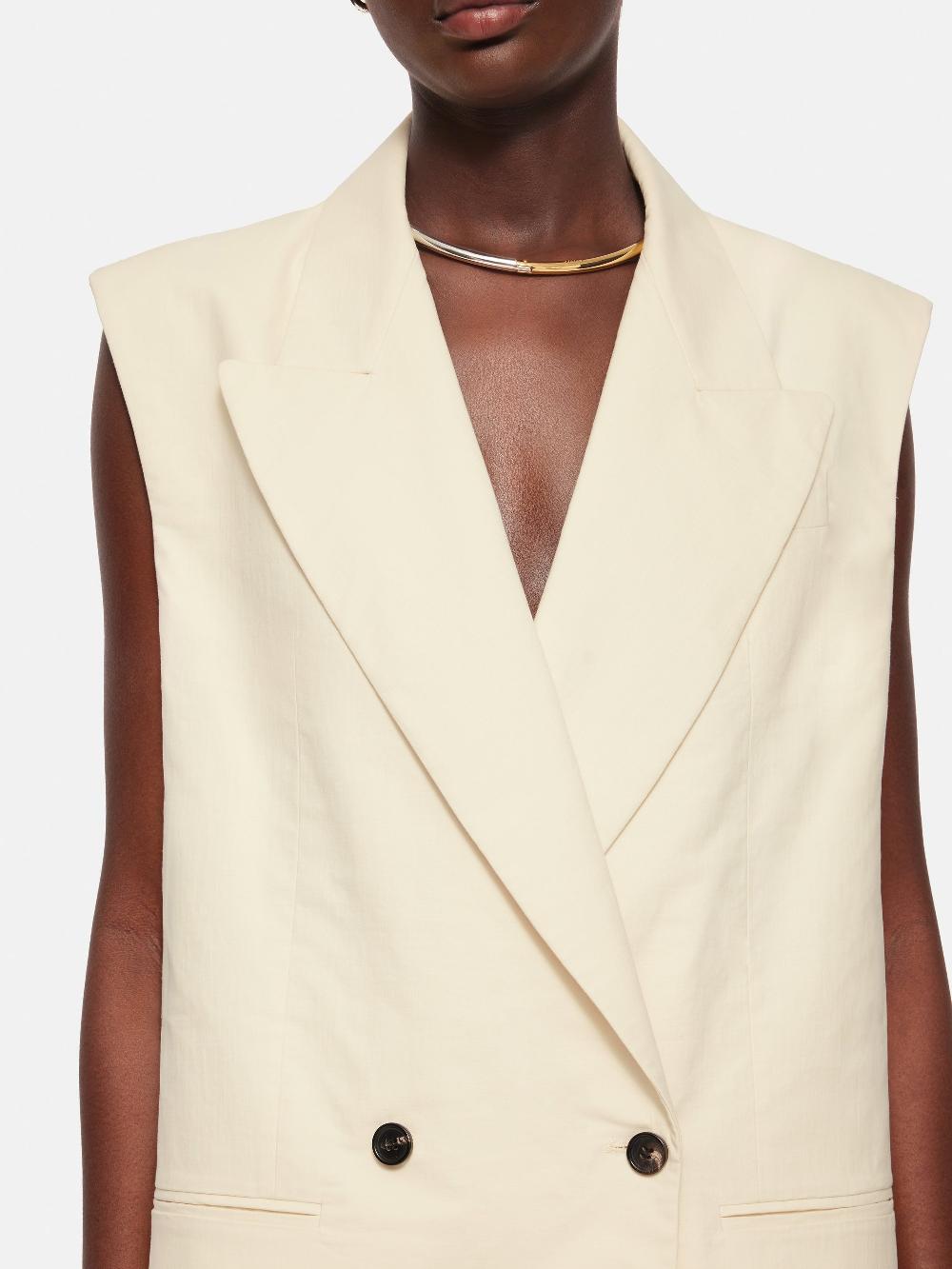 Jigsaw Roksanda Sleeveless Blazer Cream
