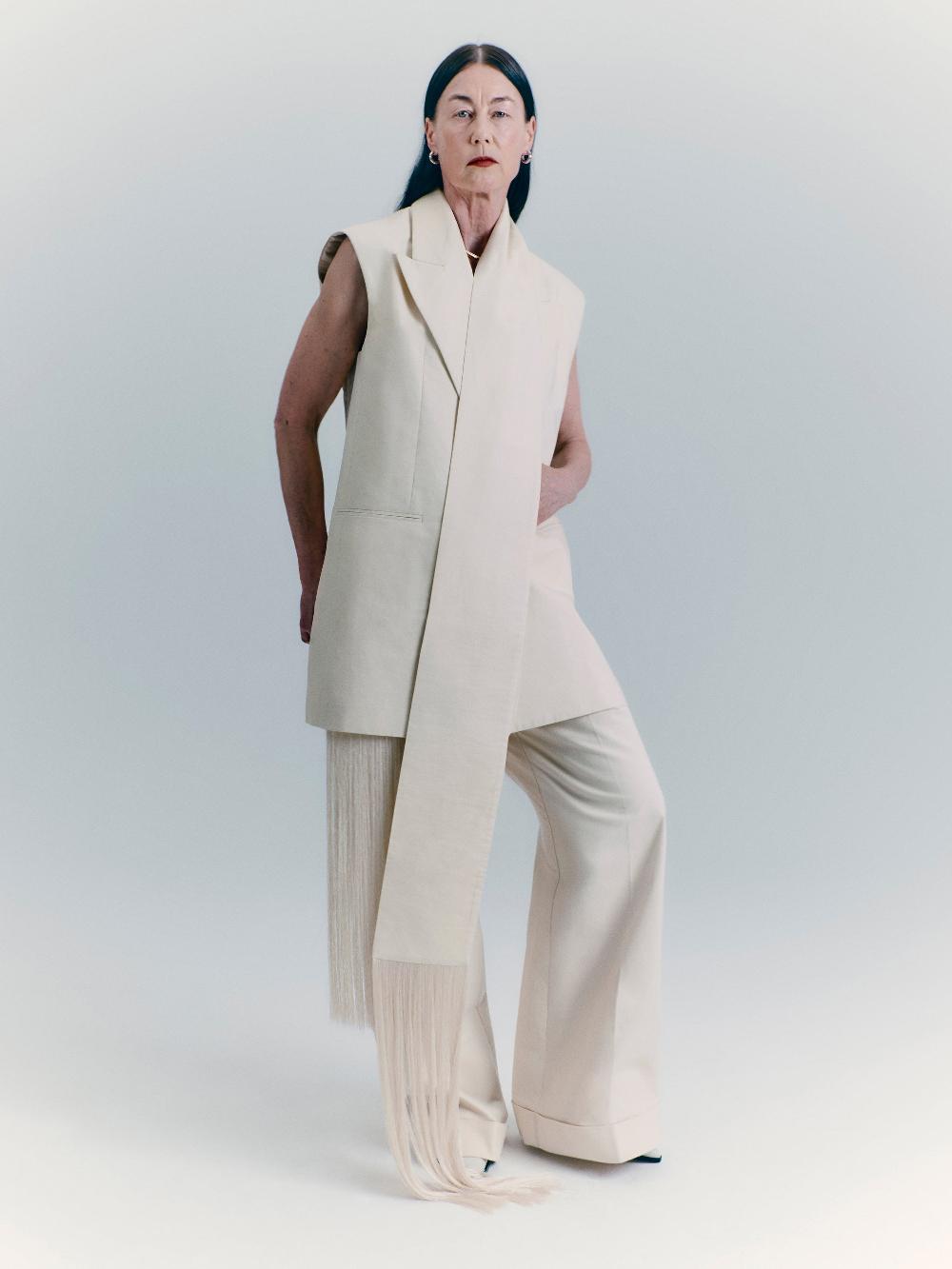 jigsaw Roksanda Sleeveless Blazer Cream