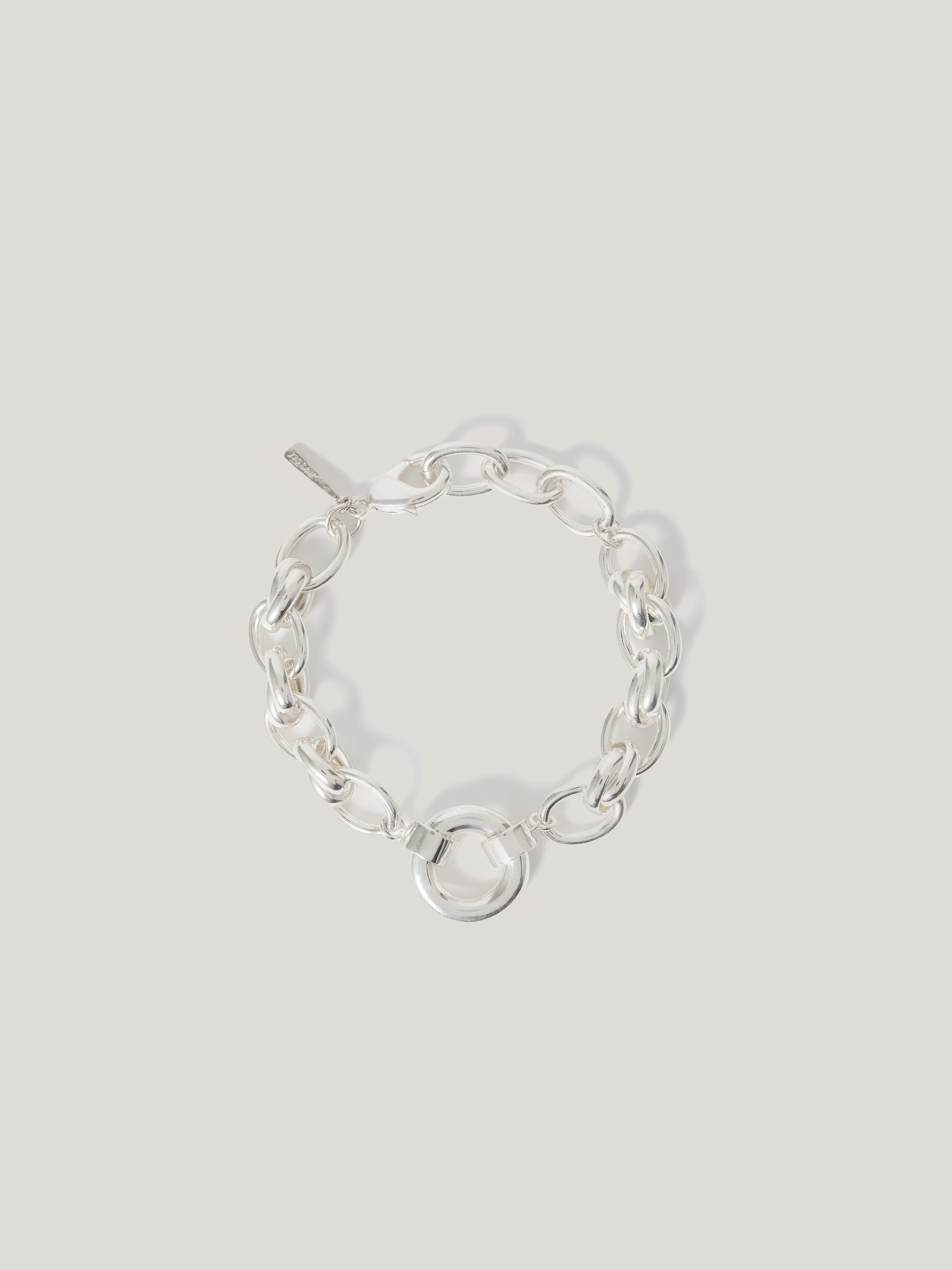 Jigsaw Round Link Chain Bracelet SILVER