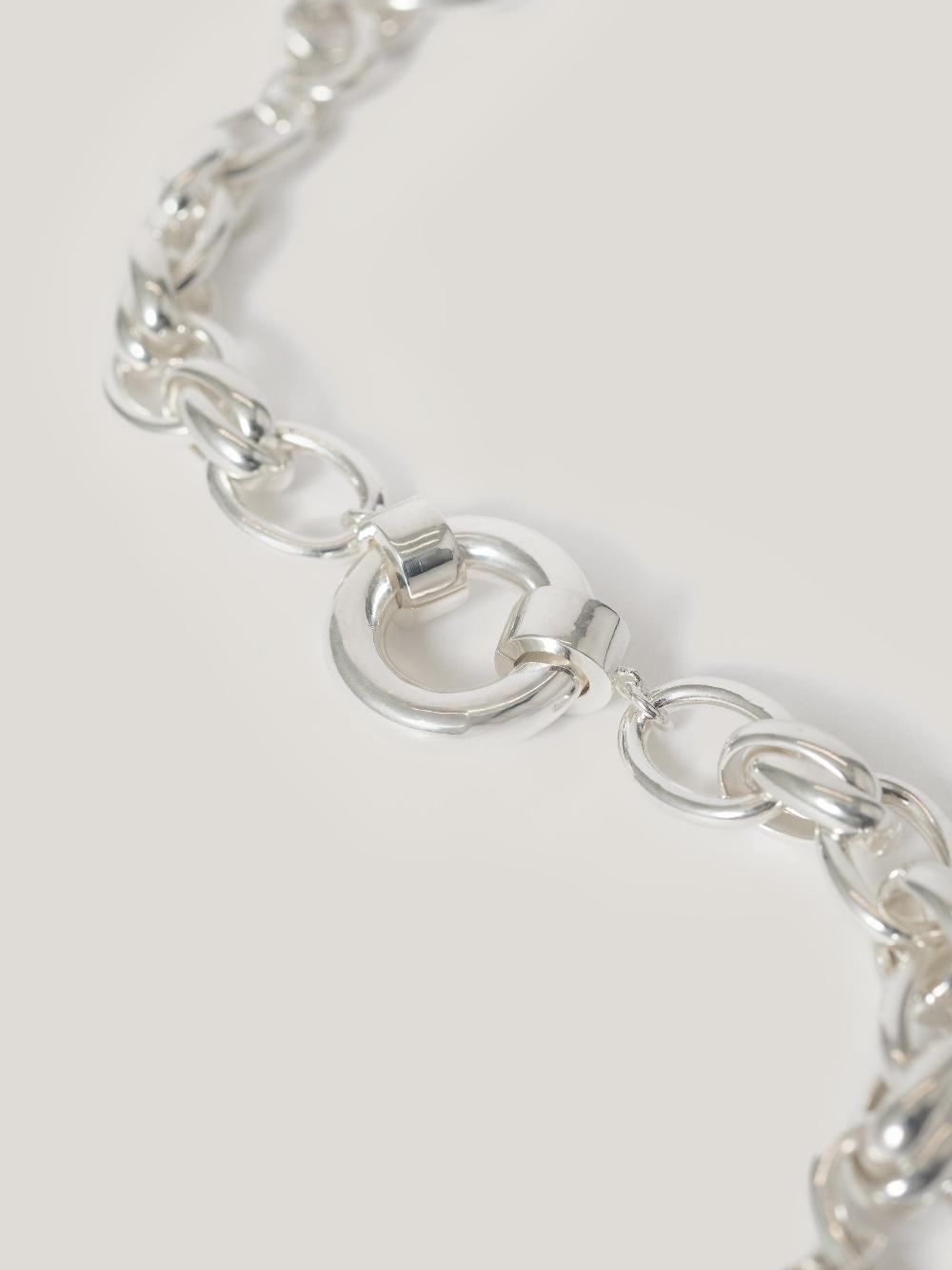 Jigsaw Round Link Chain Bracelet SILVER