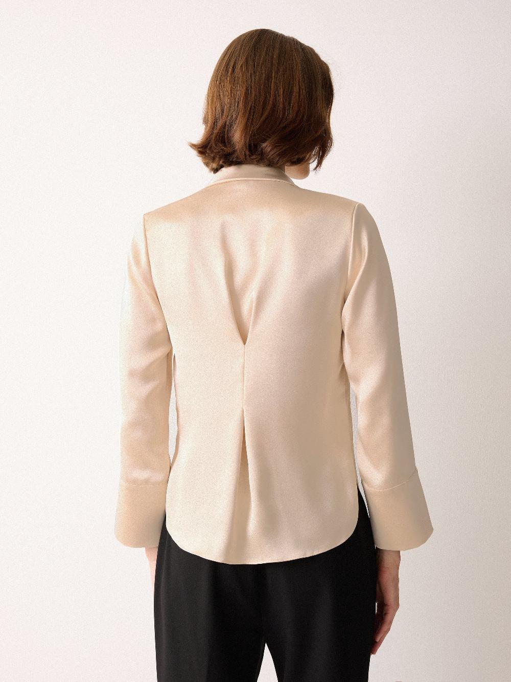 Jigsaw Satin Drape Neckline Blouse Neutral