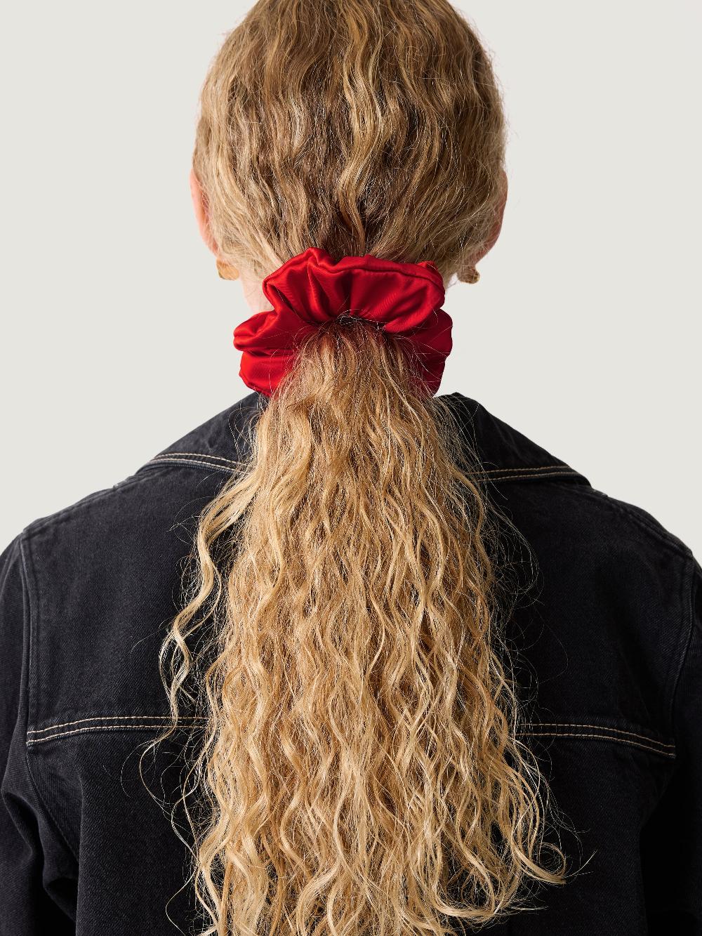 jigsaw Satin Scrunchie RED