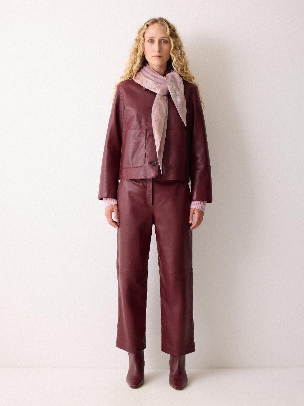 Jigsaw Satin Trim Triangle Scarf Pink