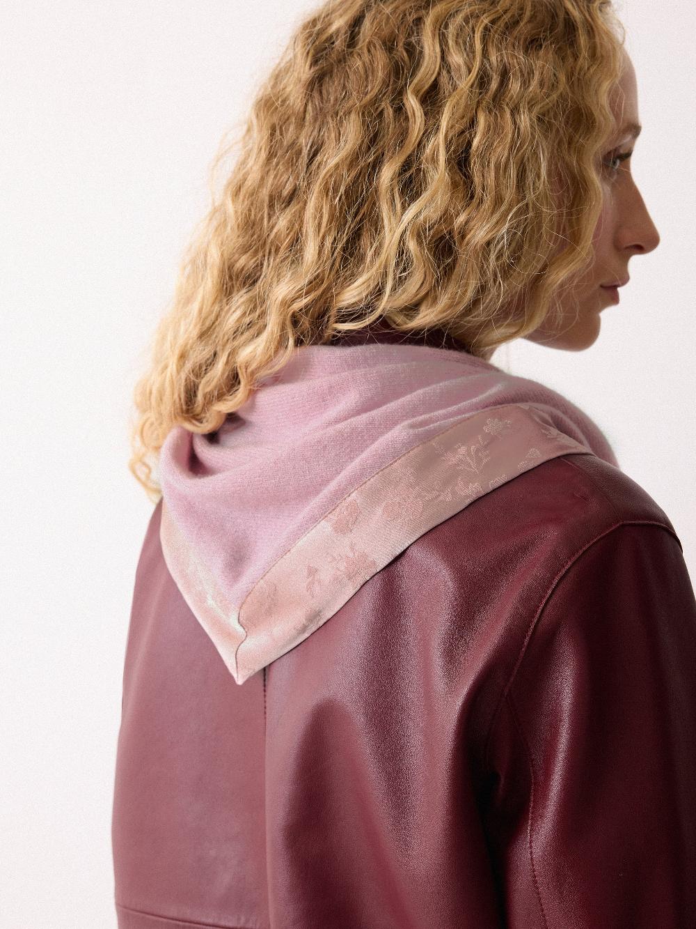 jigsaw Satin Trim Triangle Scarf Pink