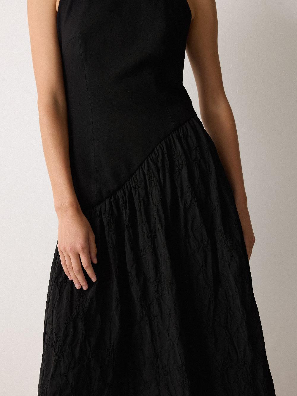 Jigsaw Scuba Cotton Textured Dress Black