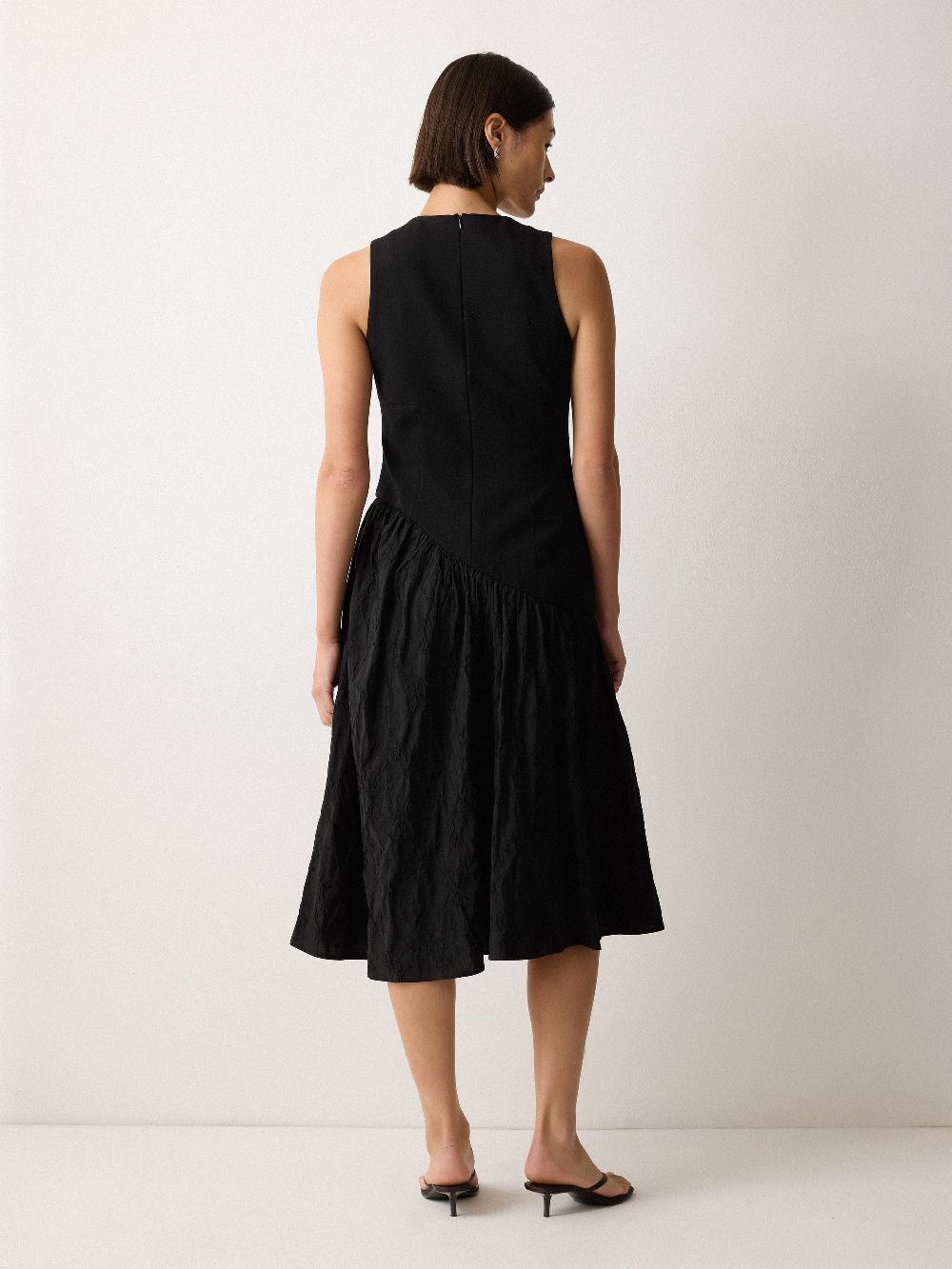 Jigsaw Scuba Cotton Textured Dress Black