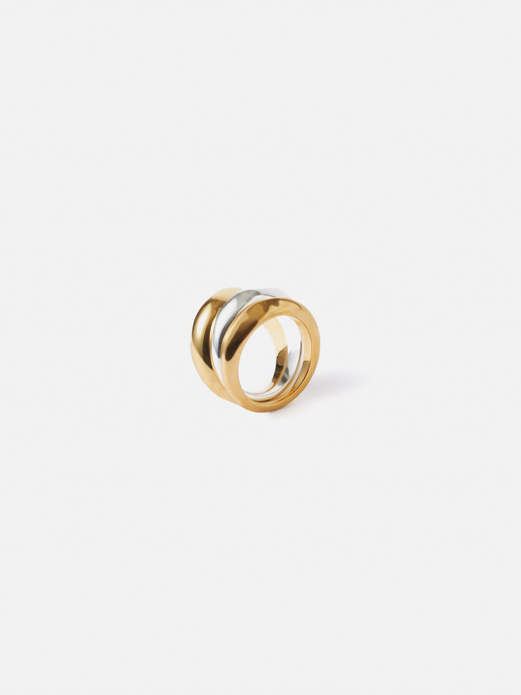 jigsaw Sculptural Ring Set Multi